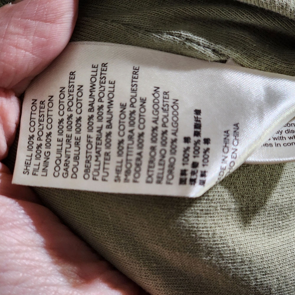 Free People Quilted Padded Long Coat in Sage Green - Picture 5 of 5